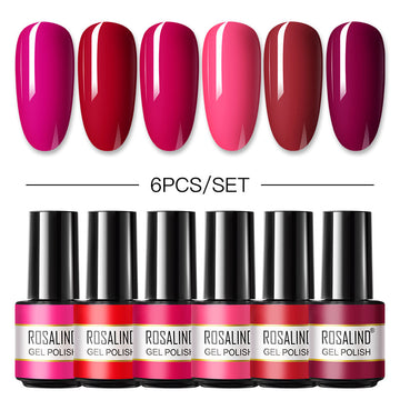 Rosalind Mini Soak Off Professional Nail Art Gel Polish Set 6PCS Nail Art Design LED/UV Lamp